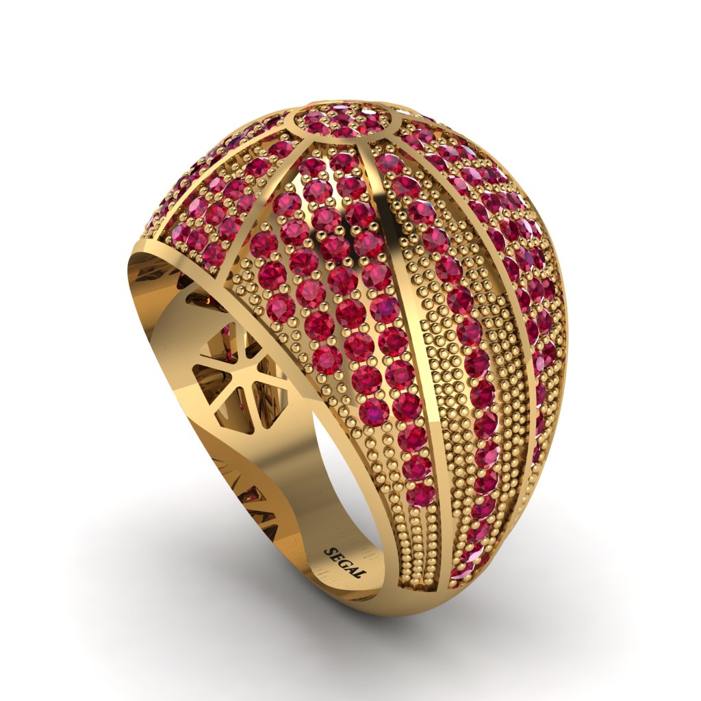 22K Ruby Imperial Radiance Gold Men's Ring - Fallon No. 1000