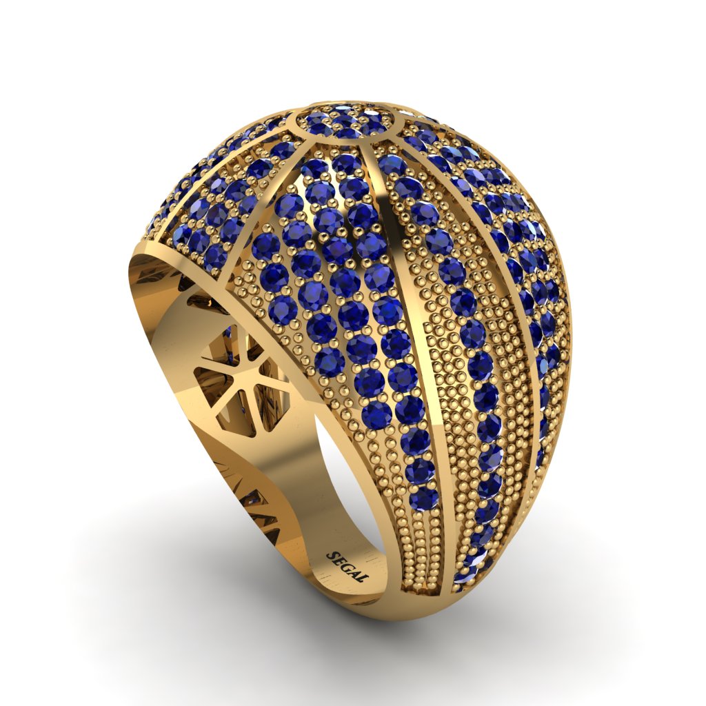 Sapphire Imperial Radiance Gold Men's Ring - Fallon No. 13