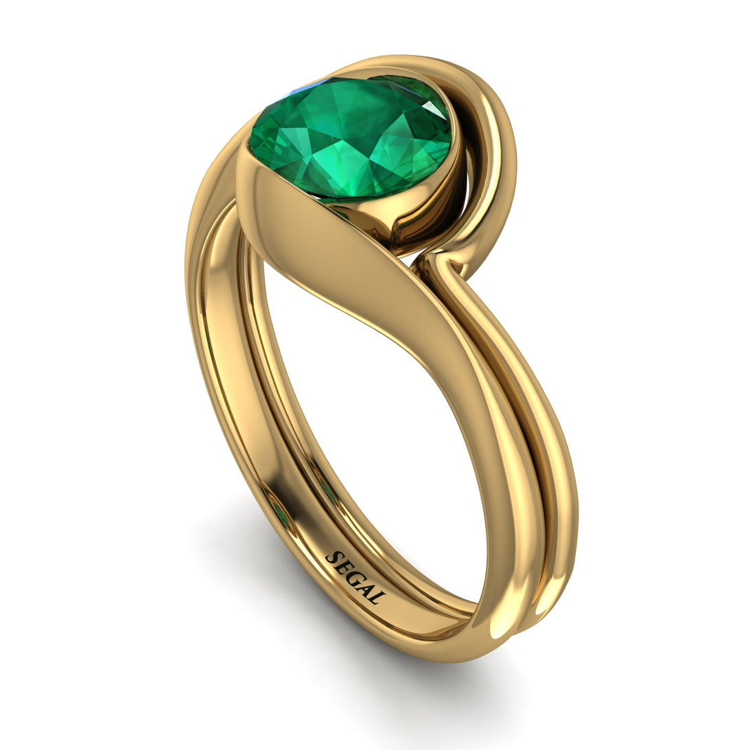 Emerald Infinity Solitare Bridal Set - Everly No. 4