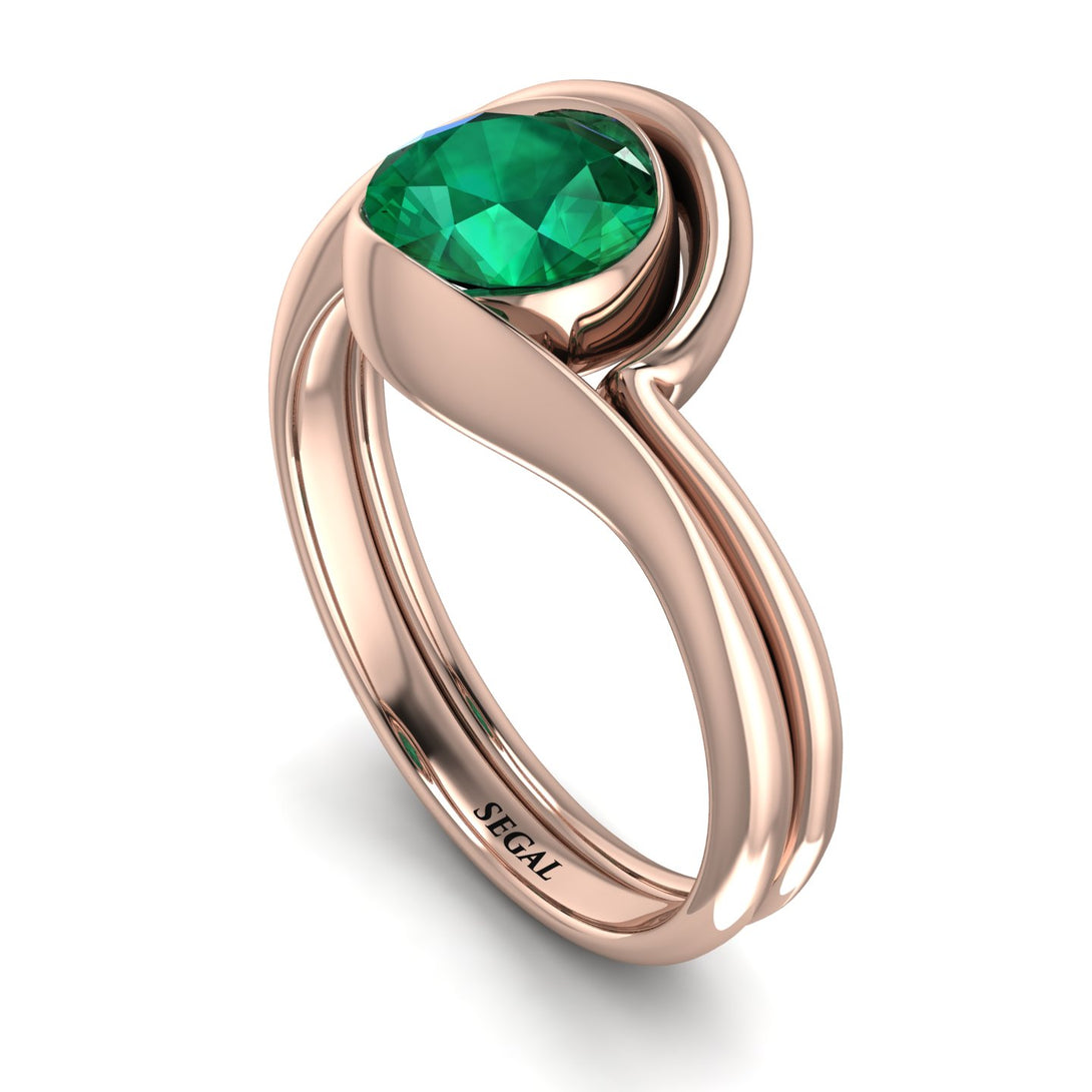 Emerald Infinity Solitare Bridal Set - Everly No. 5