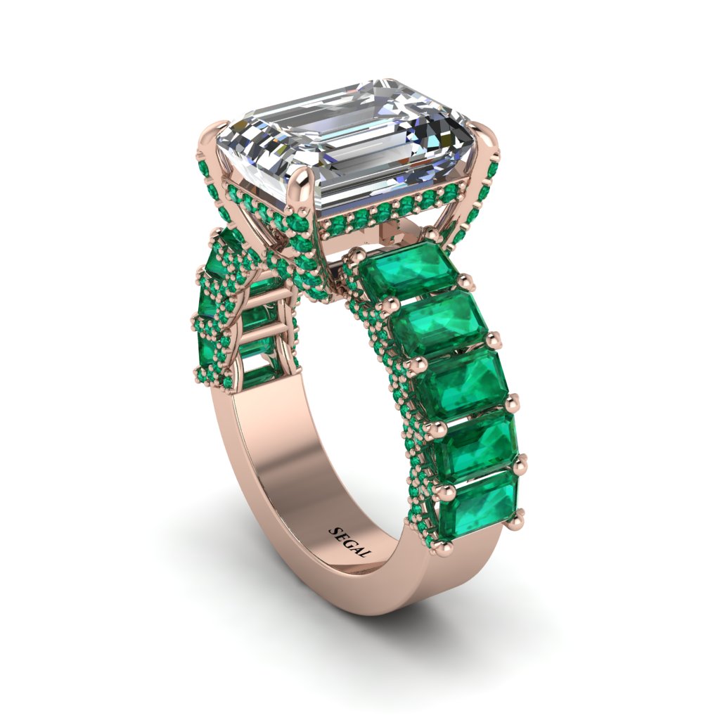 Luxury Emerald Cut Diamond Engagement Ring - Nadia No. 17