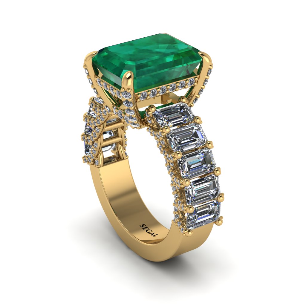 Luxury Emerald Cut Emerald Engagement Ring - Nadia No. 4