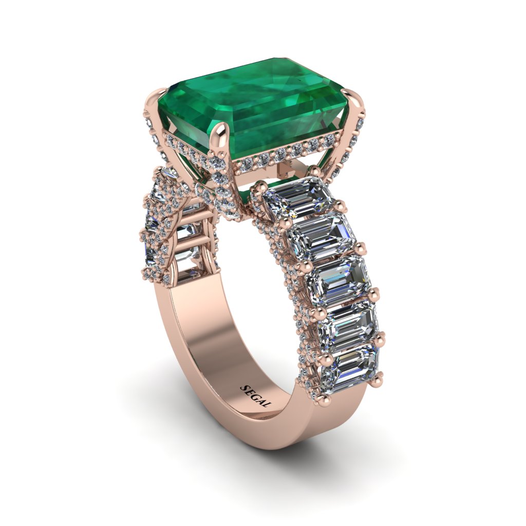 Luxury Emerald Cut Emerald Engagement Ring - Nadia No. 5