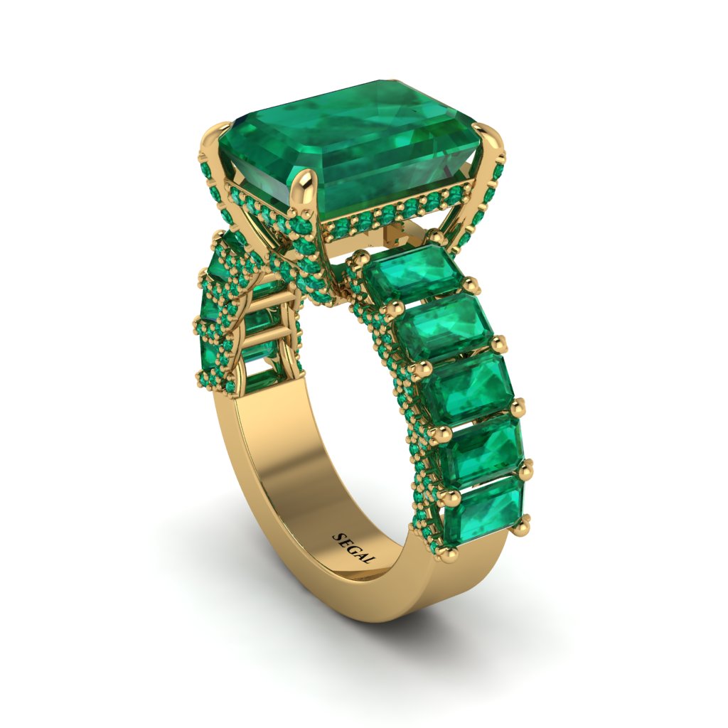 Luxury Emerald Cut Emerald Engagement Ring - Nadia No. 19