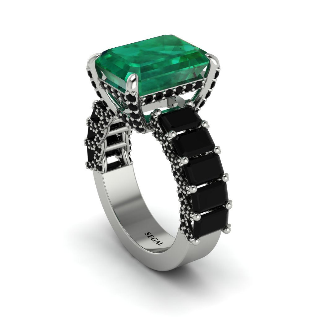 Luxury Emerald Cut Emerald Engagement Ring - Nadia No. 36