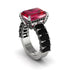 Luxury Emerald Cut Ruby Engagement Ring - Nadia No. 42 image 1