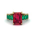 Luxury Emerald Cut Ruby Engagement Ring - Nadia No. 25 image 2