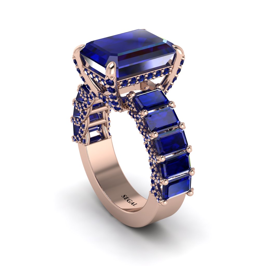 Luxury Emerald Cut Sapphire Engagement Ring - Nadia No. 74