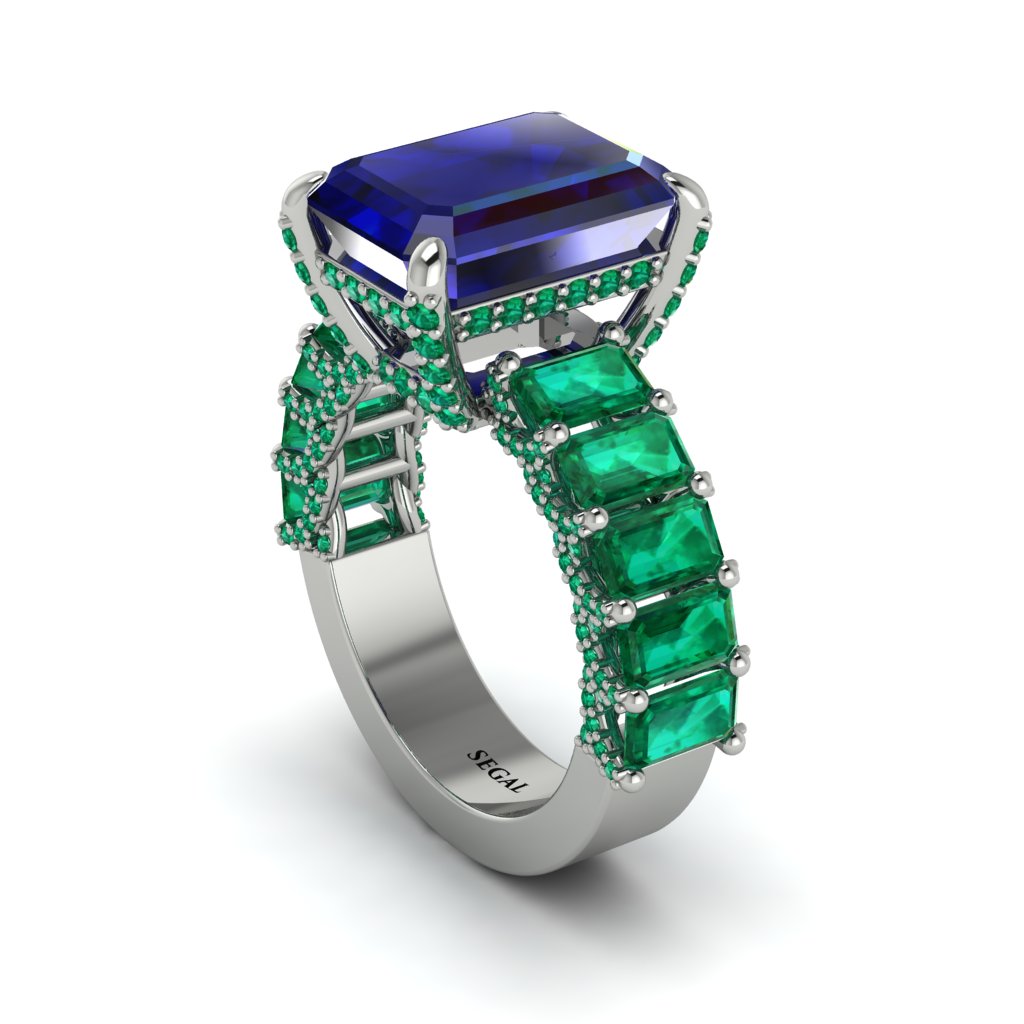 Luxury Emerald Cut Sapphire Engagement Ring - Nadia No. 30