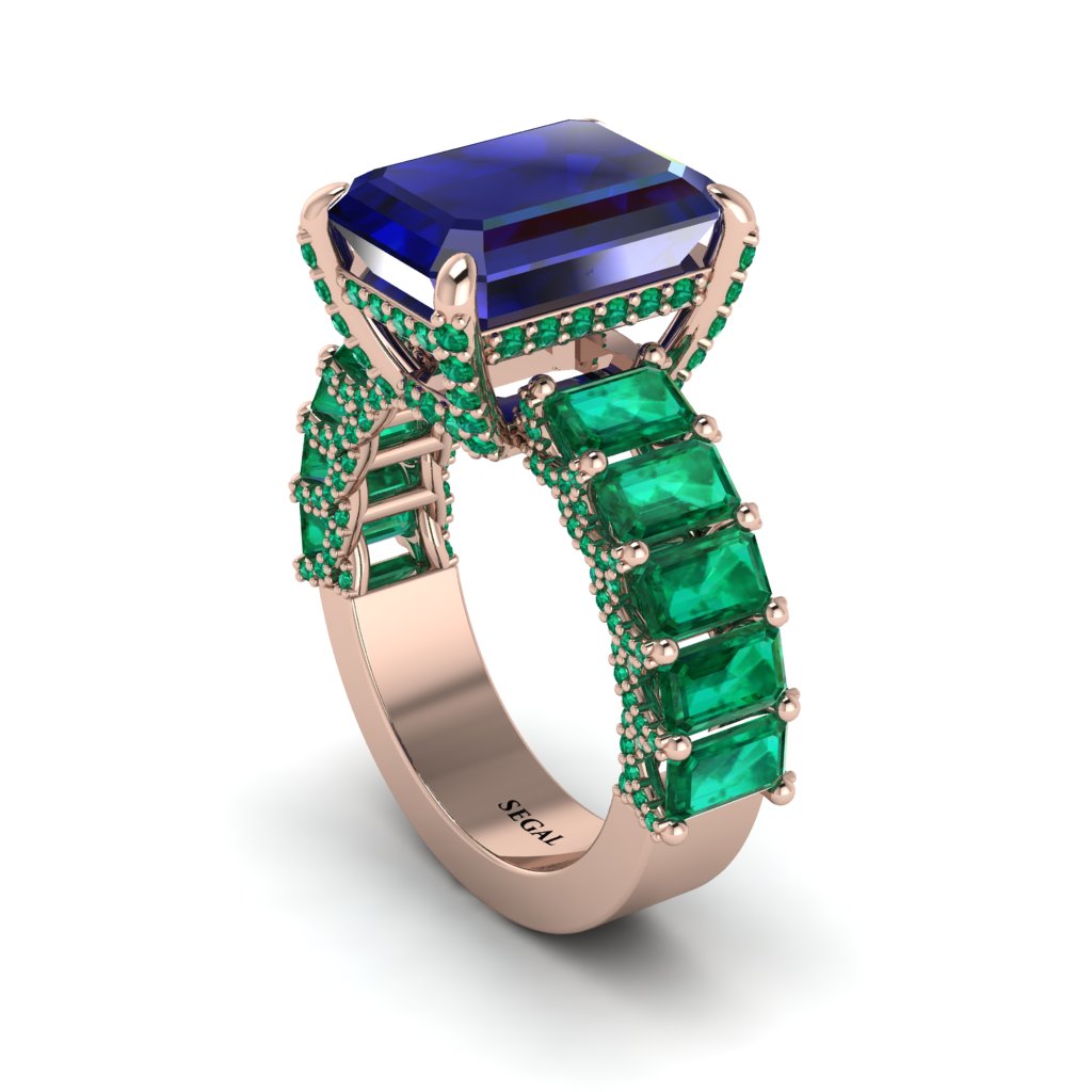 Luxury Emerald Cut Sapphire Engagement Ring - Nadia No. 29