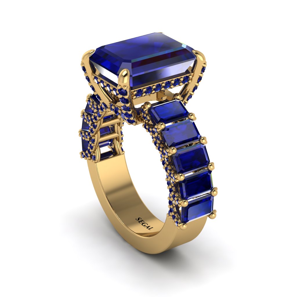 Luxury Emerald Cut Sapphire Engagement Ring - Nadia No. 73
