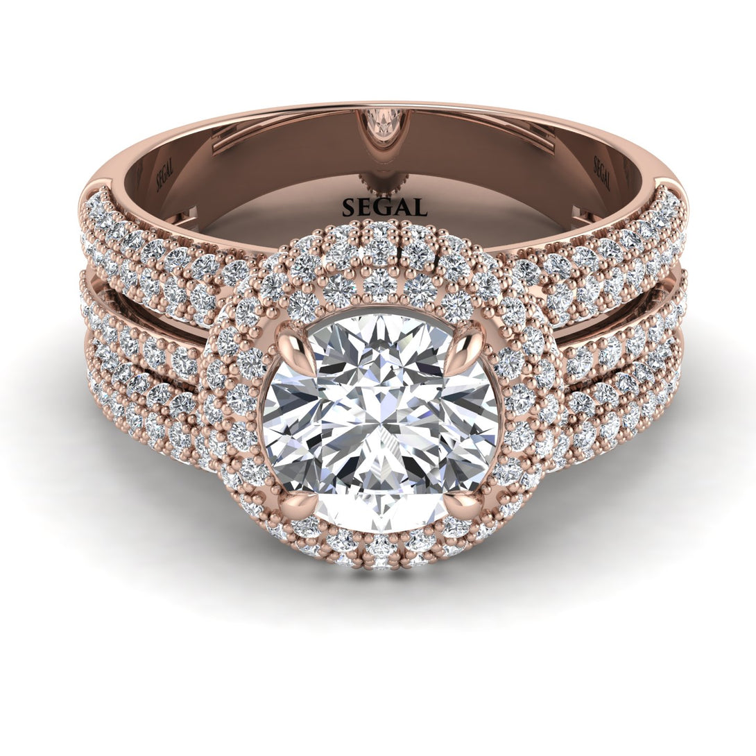 Diamond Halo Luxury Pave Engagement Ring - Sierra No. 2