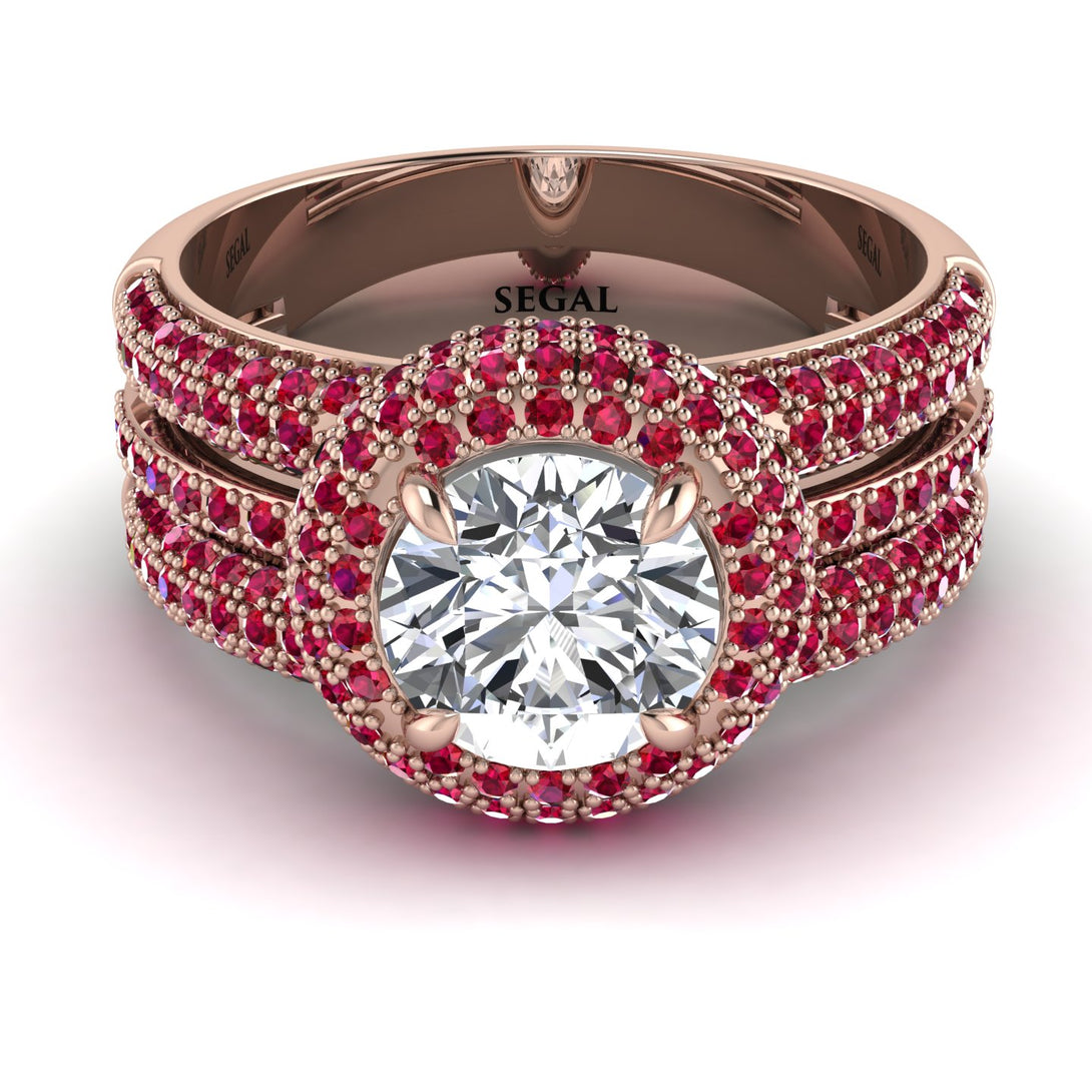 Diamond Halo Luxury Pave Engagement Ring - Sierra No. 47