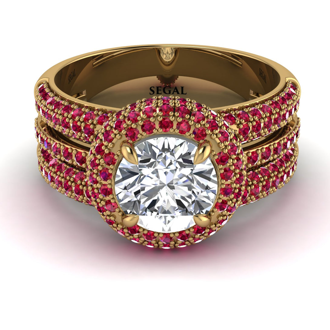 Diamond Halo Luxury Pave Engagement Ring - Sierra No. 46
