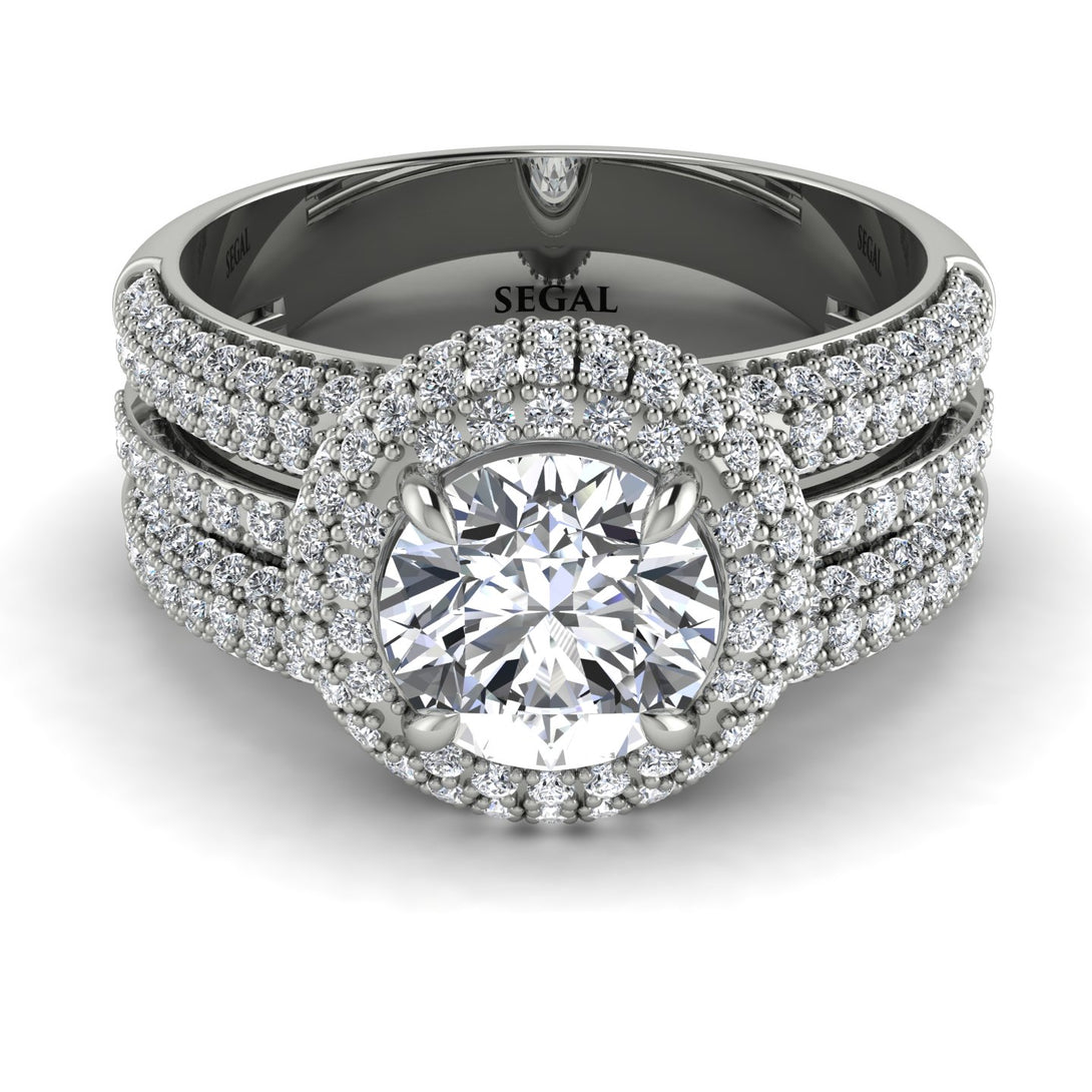 Diamond Halo Luxury Pave Engagement Ring - Sierra No. 3