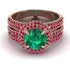 Emerald Halo Luxury Pave Engagement Ring - Sierra No. 50 image 1