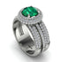 Emerald Halo Luxury Pave Engagement Ring - Sierra No. 6 image 3