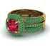 Ruby Halo Luxury Pave Engagement Ring - Sierra No. 25 image 2