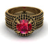 Ruby Halo Luxury Pave Engagement Ring - Sierra No. 40 image 1