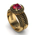 Ruby Halo Luxury Pave Engagement Ring - Sierra No. 40 image 3