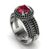 Ruby Halo Luxury Pave Engagement Ring - Sierra No. 42 image 3