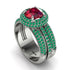 Ruby Halo Luxury Pave Engagement Ring - Sierra No. 27 image 3