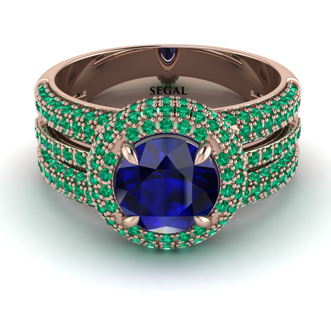 Sapphire Halo Luxury Pave Engagement Ring - Sierra No. 29