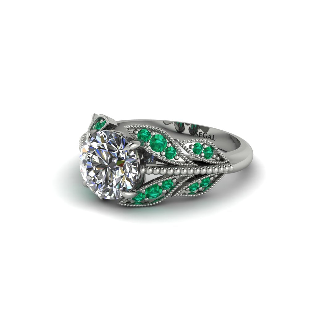 Diamond Majestic Leaf Gold Engagement Ring - Makenna No. 18