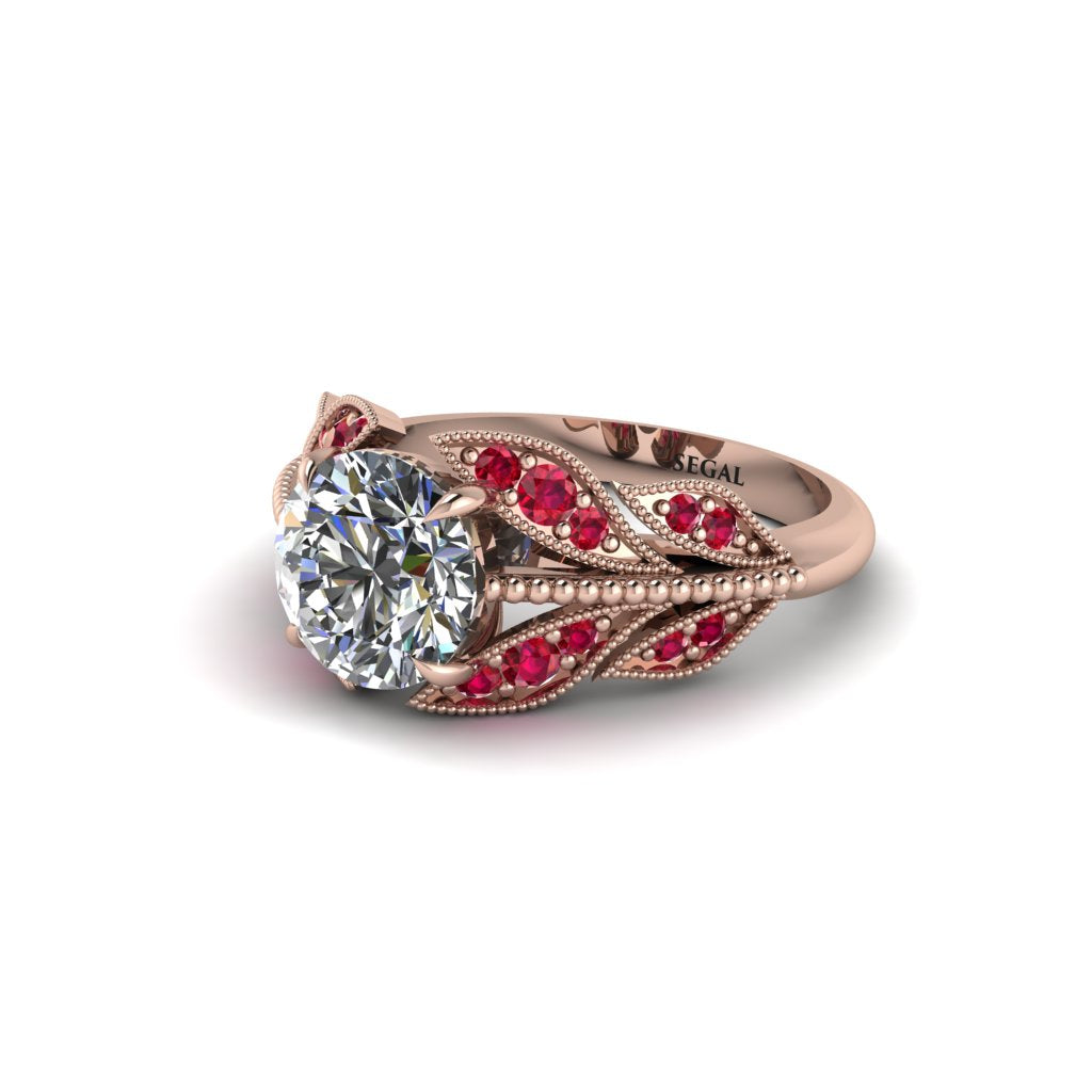 Diamond Majestic Leaf Gold Engagement Ring - Makenna No. 47