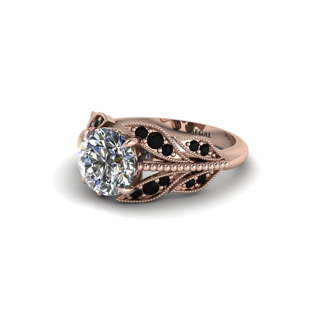 Diamond Majestic Leaf Gold Engagement Ring - Makenna No. 32