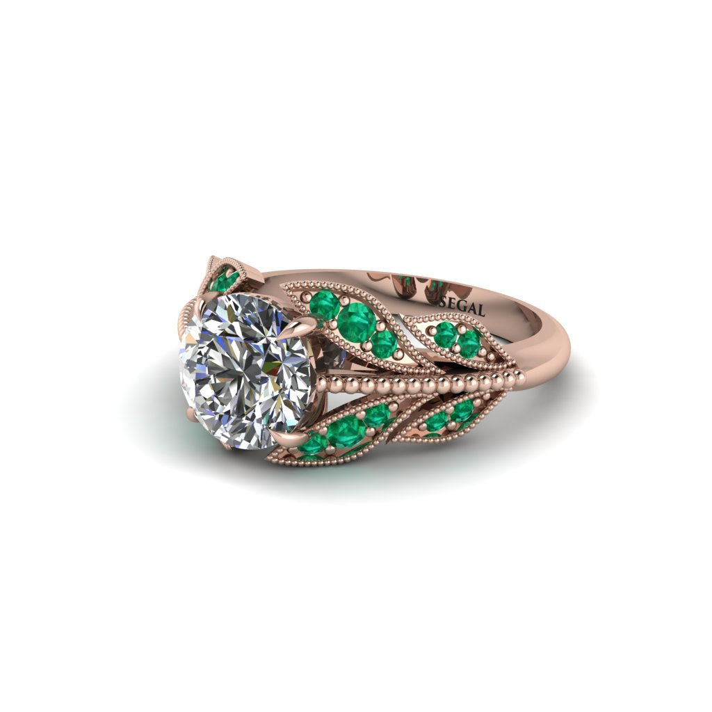 Diamond Majestic Leaf Gold Engagement Ring - Makenna No. 17