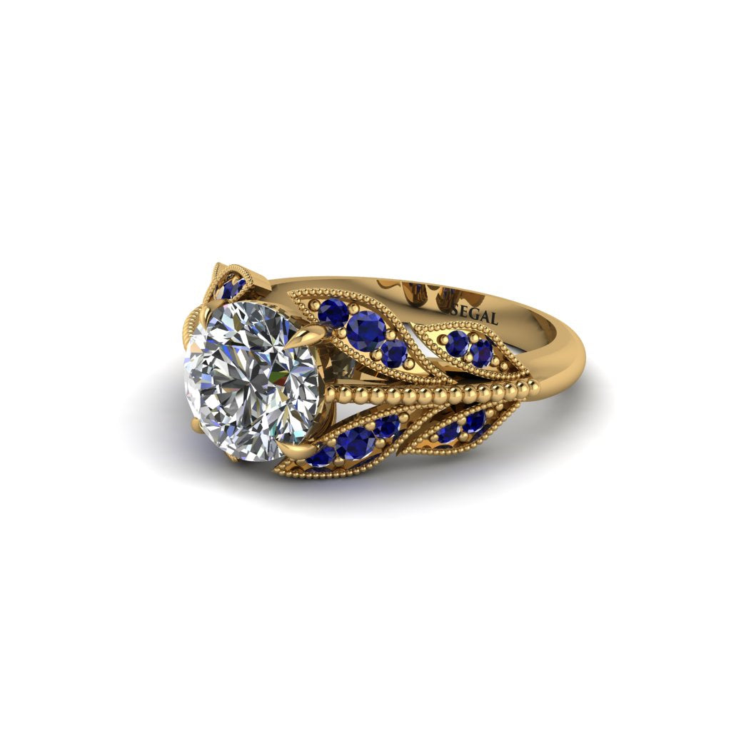 Diamond Majestic Leaf Gold Engagement Ring - Makenna No. 61