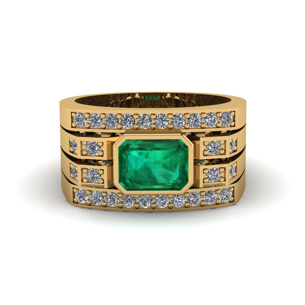 Emerald Majestic Splendor Men's Ring - Shiloh No. 4