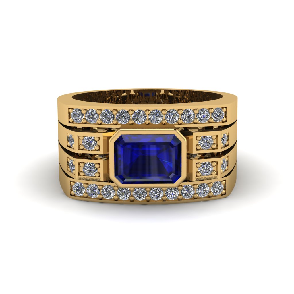 Sapphire Majestic Splendor Men's Ring - Shiloh No. 13