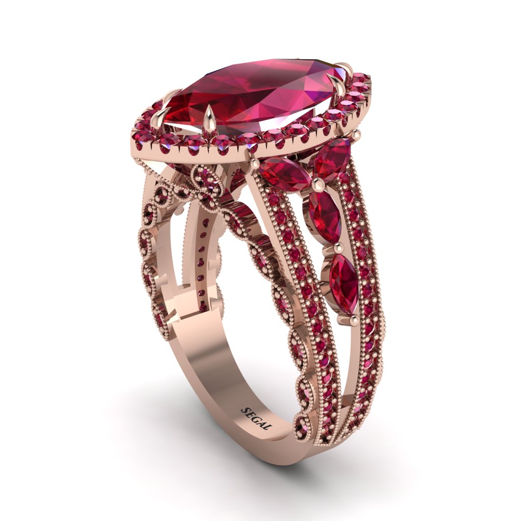 Ruby Majestic Splendor Engagement Ring - Antonella No. 56