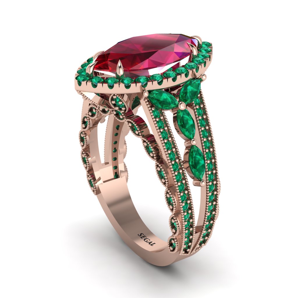 Ruby Majestic Splendor Engagement Ring - Antonella No. 26
