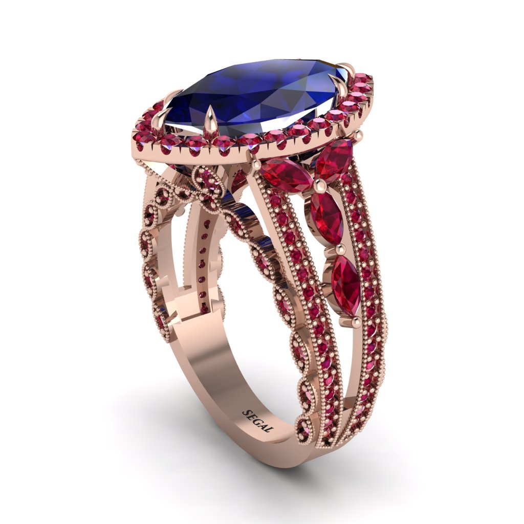 Sapphire Majestic Splendor Engagement Ring - Antonella No. 59