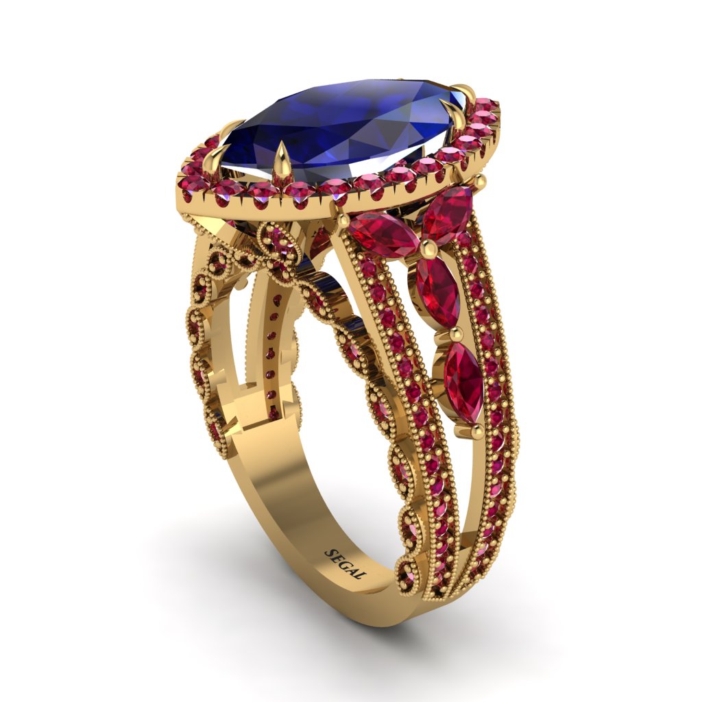 Sapphire Majestic Splendor Engagement Ring - Antonella No. 58