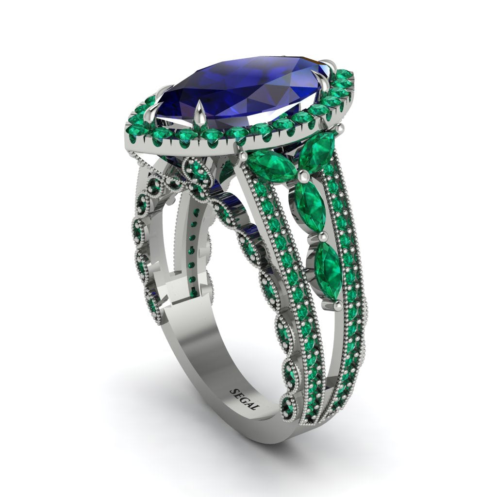 Sapphire Majestic Splendor Engagement Ring - Antonella No. 30