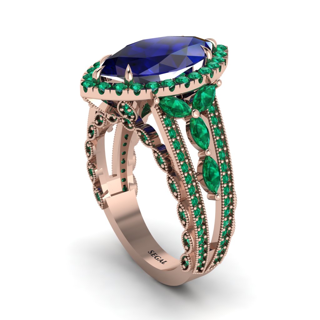 Sapphire Majestic Splendor Engagement Ring - Antonella No. 29