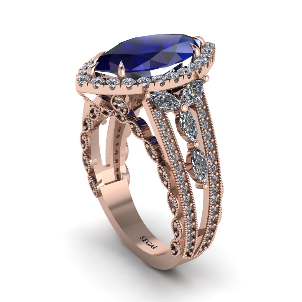 Sapphire Majestic Splendor Engagement Ring - Antonella No. 14