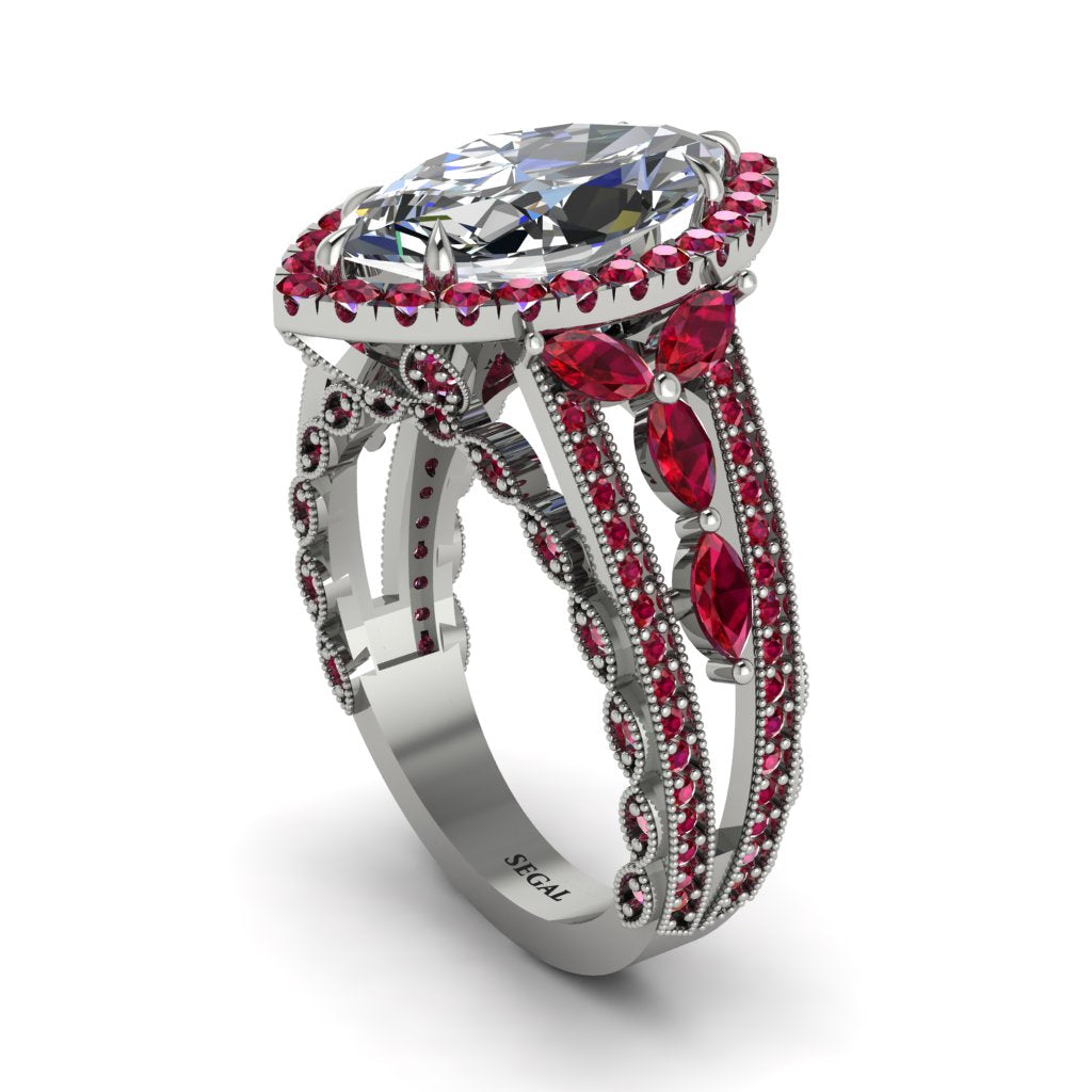 Diamond Majestic Splendor Engagement Ring - Antonella No. 48