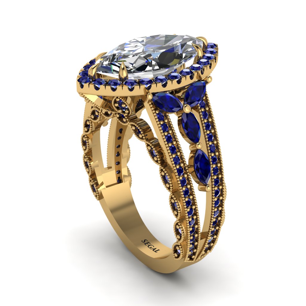 Diamond Majestic Splendor Engagement Ring - Antonella No. 61