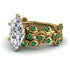 Marquise Diamond Golden Leaf Bridal Set - Julieta No. 16 image 2