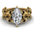 Marquise Diamond Golden Leaf Bridal Set - Julieta No. 31 image 3