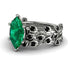 Marquise Emerald Golden Leaf Bridal Set - Julieta No. 36 image 1