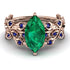 Marquise Emerald Golden Leaf Bridal Set - Julieta No. 65 image 1