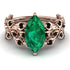 Marquise Emerald Golden Leaf Bridal Set - Julieta No. 35 image 1