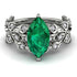 Marquise Emerald Golden Leaf Bridal Set - Julieta No. 6 image 2