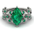 Marquise Emerald Golden Leaf Bridal Set - Julieta No. 21 image 2